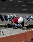 Rehabilitación de fachada en Alberto Alcocer, Madrid.